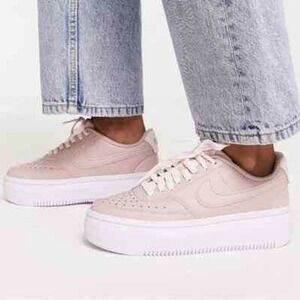 Nike Court Vision Alta Womens Rose Whisper Pink Platform Sneakers DM0113-600